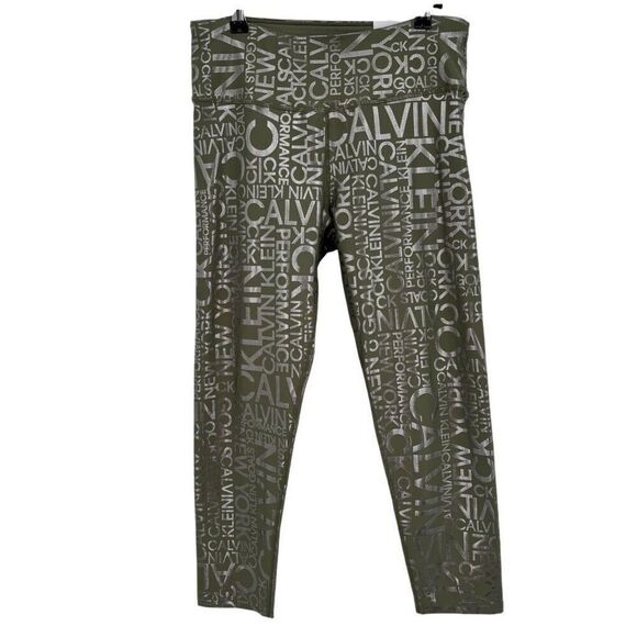 Calvin Klein Performance Super Support High Waist 7/8 Leggings Green XL NWT - Picture 1 of 11